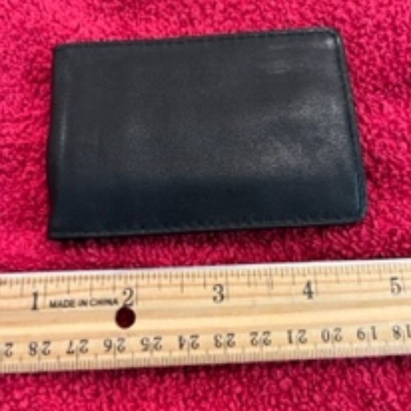 Black Leather Credit Card Holder/ID Case - Picture 1 of 3
